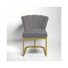 Cadeira Decorativa Pétala De Mesa de Jantar, Cadeira para Penteadeira Base Dourada Cadeira Decorativa Pétala De Mesa de Jantar, Cadeira para Penteadeira Base Dourada