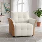 Cadeira Decorativa Poltrona Boston Para Sala Bouclé E material sintético