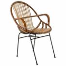 Cadeira Decorativa Rattan Natural Base Metal Fino Acabamento