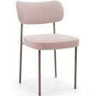 Cadeira Decorativa Sala De Jantar Melina Base Arena L02 Bouclê Rosê - Lyam Decor