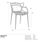 Cadeira Design Allegra Polipropileno Injetado Alta Densidade Empilhável Sala Cozinha Jantar Bar Jardim Varanda Preto