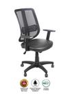 Cadeira Diretor Ergonômica Base Giratória Nylon Tela Mesh New Pr Work Led - Preta