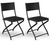 Cadeira Dobravel Bar, Lanchonete Preto - Kit 2 Pc