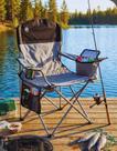 Cadeira Dobrável Coleman Cinza com Cooler Bolso Lateral e Porta-Copos Praia Churrasco Camping Conforto Portátil