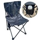 Cadeira Dobrável para Camping, Praia e Pesca 42x42x72cm com PortaCopos e Bolsa, Leve, Compacta e Resistente até 120kg