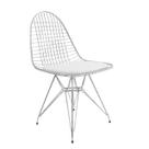 Cadeira Eames Aramada - Cromada - Almofada Branca Cadeira Eames Aramada - Cromada - Almofada Branca