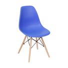Cadeira Eames Base Madeira e Azul Escuro