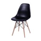 Cadeira Eames Design Base Madeira Assento Preta