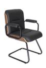 Cadeira Eames Diretor Fixa Linha Capa em Madeira Preto