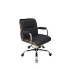 Cadeira Eames Diretor Linha Capa Em Madeira Cromado Preto
