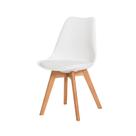 Cadeira Eames DKR 4 Pés Em Madeira - Assento Estofado Branca Cadeira Eames DKR 4 Pés Em Madeira - Assento Estofado Branca