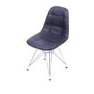 Cadeira Eames DKR Botonê Assento PU Preta Base Cromada Cadeira Eames DKR Botonê Assento PU Preta Base Cromada