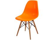 Cadeira Eames DSW Base Madeira - Laranja