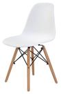 Cadeira Eames Eiffel Polipropileno Branca Base Madeira - 44158