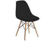 Cadeira Eames Preta Pés De Madeira
