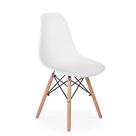 Cadeira Eiffel Charles Eames Branca Com Base De Madeira, Elegância E Conforto