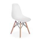 Cadeira Eiffel Charles Eames Branca com Base de Madeira, Elegância e Conforto