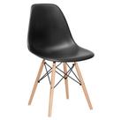Cadeira Eiffel Charles Eames Preta com Base de Madeira, Elegância e Conforto
