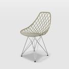 Cadeira Eiffel Kayla Preta Cromada Polipropileno Design Moderno para Escritório e Sala de Jantar Área Interna e Externa