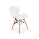 Cadeira Eiffel Sim Wood Estofada - Branca