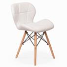 Cadeira Eiffel Slim Estofada material sintético Pés Palito Madeira Para Sala Escritório ou Jantar Branca