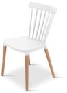 Cadeira Ellen Windsor Branca Polipropileno Base Madeira