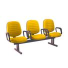 Cadeira em Longarina com 03 lugares Linha Blenda Amarelo Cadeira em Longarina com 03 lugares Linha Blenda Amarelo