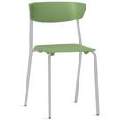 Cadeira Empilhável Fixa Atom F02 Base Aço Cinza Verde - Lyam Decor