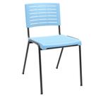 Cadeira Empilhável Fixa Escritório Multiuso Base Preta Kimi P03 Azul Celeste - Lyam Decor Cadeira Empilhável Fixa Escritório Multiuso Base Preta Kimi P03 Azul Celeste - Lyam Decor