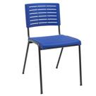 Cadeira Empilhável Fixa Escritório Multiuso Base Preta Kimi P03 Azul - Lyam Decor Cadeira Empilhável Fixa Escritório Multiuso Base Preta Kimi P03 Azul - Lyam Decor