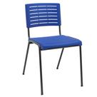 Cadeira Empilhável Fixa Escritório Multiuso Base Preta Kimi P03 Azul - Lyam Decor Cadeira Empilhável Fixa Escritório Multiuso Base Preta Kimi P03 Azul - Lyam Decor