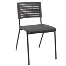 Cadeira Empilhável Fixa Escritório Multiuso Base Preta Kimi P03 Preto - Lyam Decor