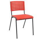 Cadeira Empilhável Fixa Escritório Multiuso Base Preta Kimi P03 Vermelho - Lyam Decor Cadeira Empilhável Fixa Escritório Multiuso Base Preta Kimi P03 Vermelho - Lyam Decor