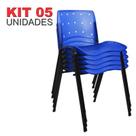 Cadeira Empilhável Plástica Azul Translúcido Anatômica 5 Unidades - ULTRA Móveis Cadeira Empilhável Plástica Azul Translúcido Anatômica 5 Unidades - ULTRA Móveis