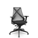 Cadeira Escritório Bix X+ Presidente Slider Pu Poliéster Preto Plaxmetal