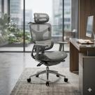 Cadeira Escritório Ergonomica Diamond Rija Cor Cinza Mesh Cinza Mesh