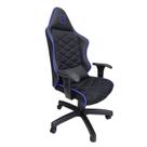 Cadeira Escritório Gamer material sintético com Relax Preto/Azul