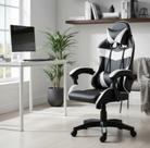Cadeira Escritório Gamer Profissional Reclinável Ergonômica Preto e Branco material sintético