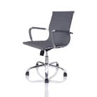 Cadeira Escritório Giratória Diretor Esteirinha Charles Eames Relax Cromada Cinza