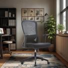 Cadeira Escritório Giratória Ergonômica Premium Preta