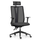 Cadeira Escritório Giratória Presidente Flow F02 Base Preta Sintético Preto - Lyam Decor