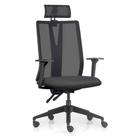 Cadeira Escritório Giratória Presidente Flow F02 Base Preta Sintético Preto - Lyam Decor