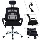 Cadeira Escritório Giratória Zebrada Tela Mesh com Suporte Cabeça Conforto Trabalhar Cadeira Escritório Giratória Zebrada Tela Mesh com Suporte Cabeça Conforto Trabalhar