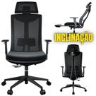 Cadeira escritório Office de Alto Conforto com Sistema Ergonômico com rodinhas giratória e AJUSTE DE PROFUNDIDADE DO ASSENTO Cadeira escritório Office de Alto Conforto com Sistema Ergonômico com rodinhas giratória e AJUSTE DE PROFUNDIDADE DO ASSENTO