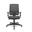 Cadeira Escritório Presidente Brizza Plaxmetal Autocompensador Slider Braço 3D Rodízios PU Material Sintético Preto