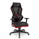 Cadeira Escritório Presidente Gamer Vizon DZ Plaxmetal Relaxsystem Preta/Vermelha