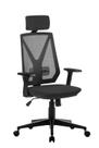 Cadeira Escritório Presidente Home New Backsystem Rhodes com Apoio de Cabeça Braço Jetta 2D Preto Cadeira Escritório Presidente Home New Backsystem Rhodes com Apoio de Cabeça Braço Jetta 2D Preto