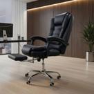 Cadeira Escritório Presidente Lincoln Reclinável Ergonômica Preto
