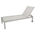 Cadeira Espreguiçadeira de Piscina com Rodas em Alumínio