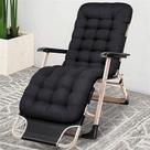 Cadeira Espreguiçadeira Dobravel Almofada Futon Preta 150kg